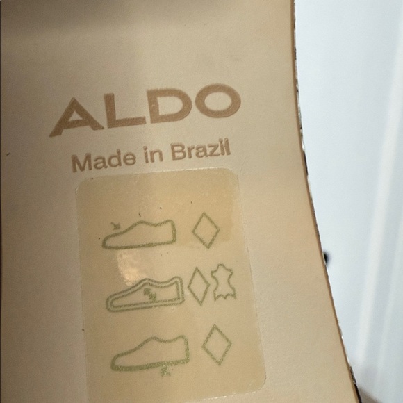 Aldo Black and Cream Snakeskin Python Open Toed Heels - 7.5 - Excellent conditio - Picture 3 of 5